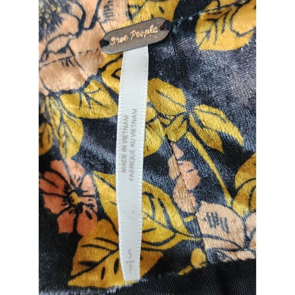 Free People Skirt Womens Small Multicolor Gigi Floral Ruched Boho Velvet Mini - Picture 4 of 10